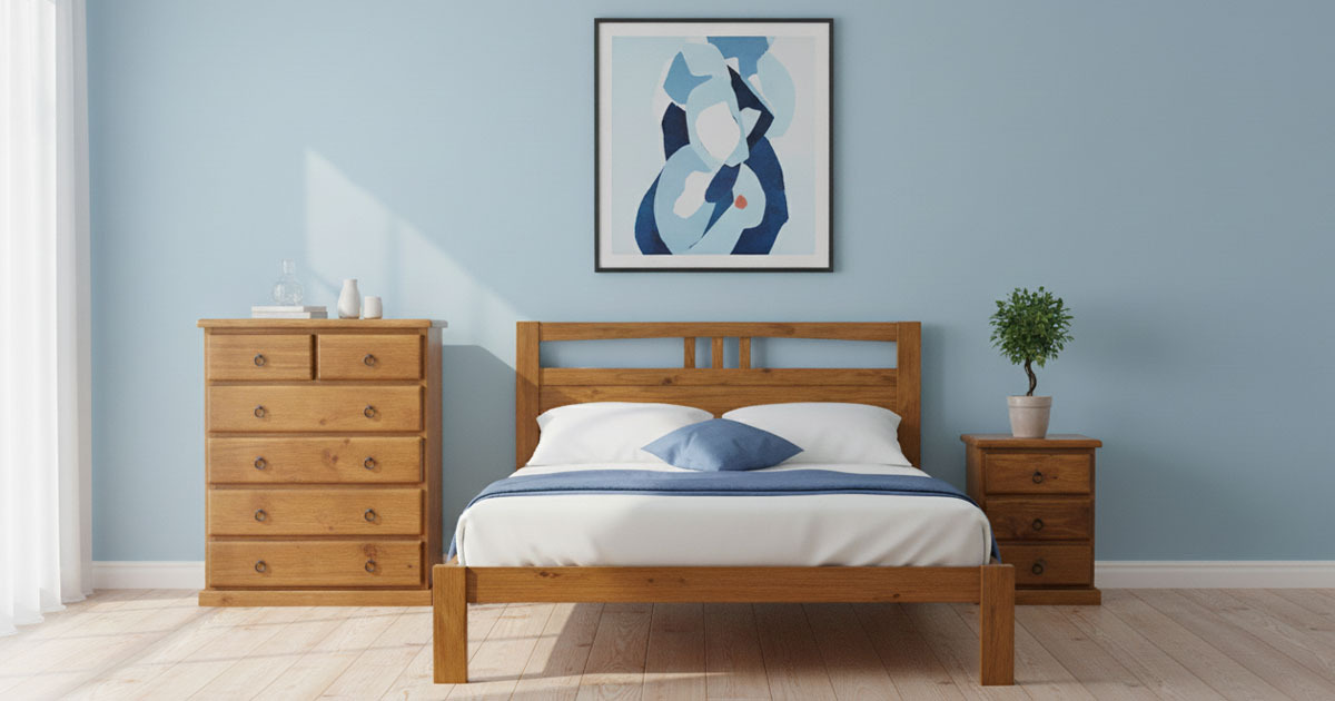 Kobe NZ Pine King Single Bed & Slats Blackwood Kobe NZ Pine King Single Bed & Slats Blackwood