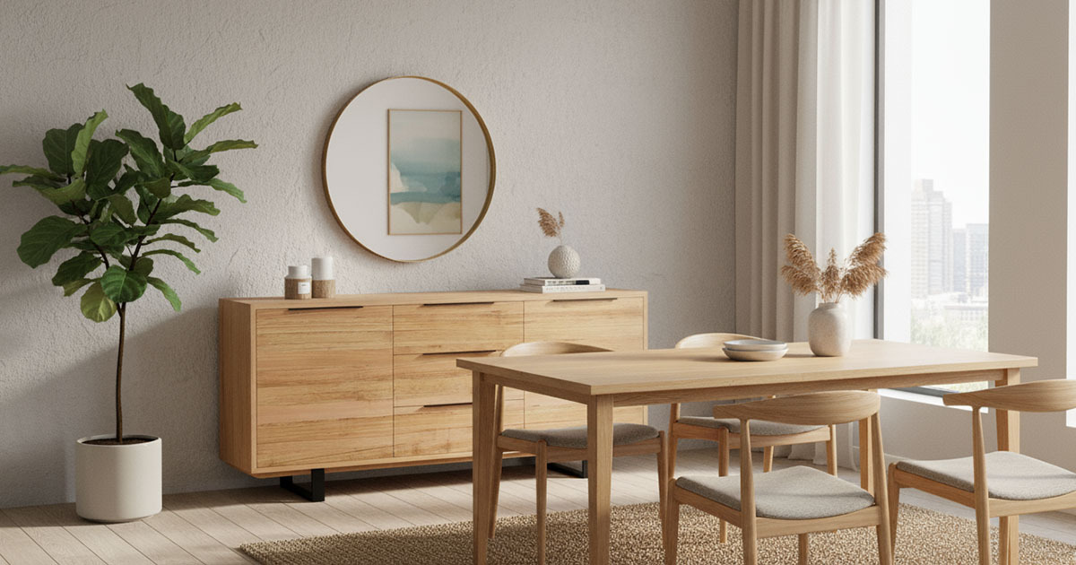 Santo Tassie Oak Veneer Buffet
