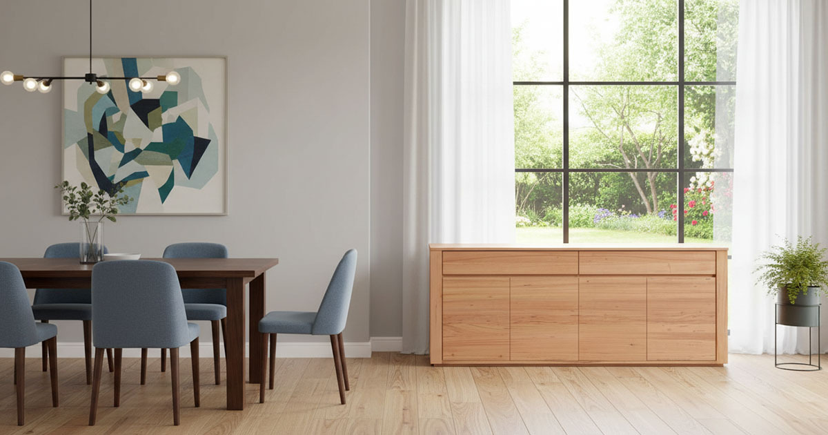 Solid timber veneer buffet